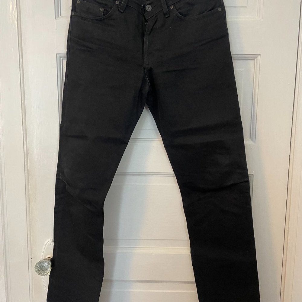 Naked and Famous weird guy size 31 black selvage denim